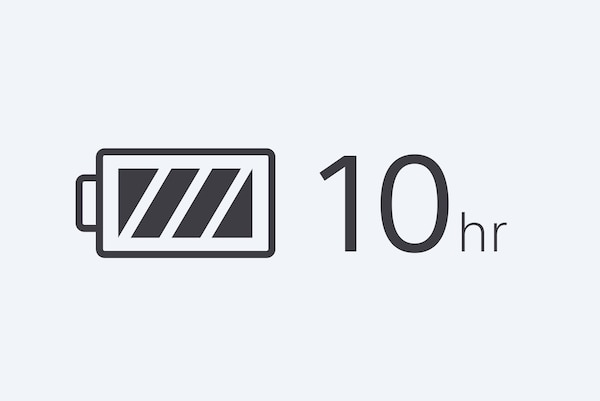 10-hour battery life icon